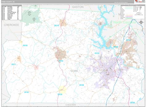 York County, SC Wall Map Premium Style by MarketMAPS - MapSales