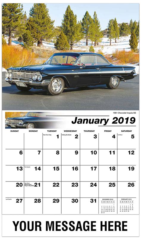 Gm Classic Cars Calendar 65¢ Promotional Calendar Vintage Car Calendar