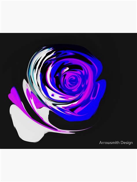 One Bright Blue Rose Abstract Art Poster For Sale By Florriefiennes