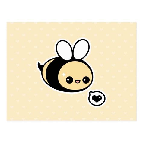 Cute Bumble Bee Postcard In 2021 Bee Drawing Bee
