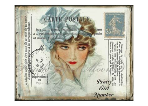 Vintage Lady 1920s French Postcard Markingsdigital Postcard Etsy