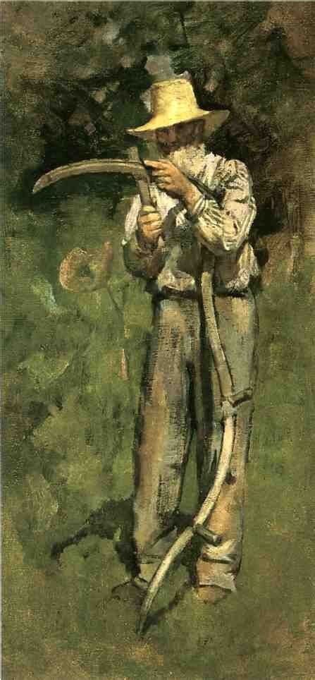 Theodore Robinson Man With Scythe Painting