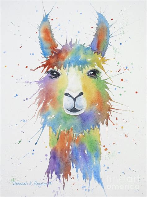 Llama Painting By Deborah Ronglien Pixels