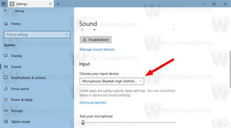 Change Default Sound Input Device In Windows 10