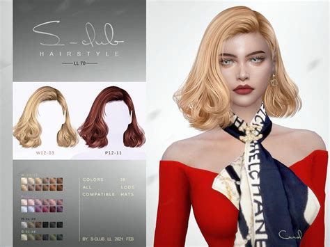 Sims 4 — Sclubts4hairn70 Carol By S Club — The Curly Hair For The