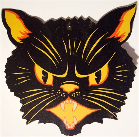 Vintage Halloween Diecut Cat Head About 5 14 Inches Tall Flickr