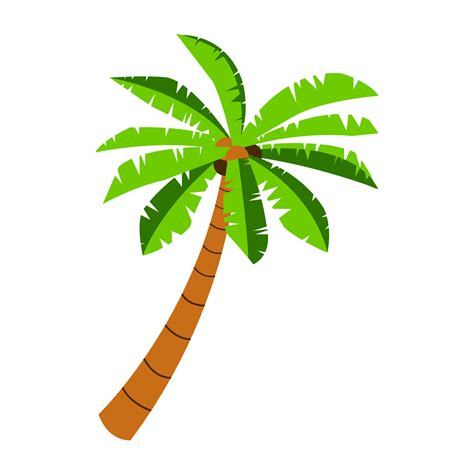 Clip Art Of Palm Tree With Cartoon Design Vector Art At Vecteezy
