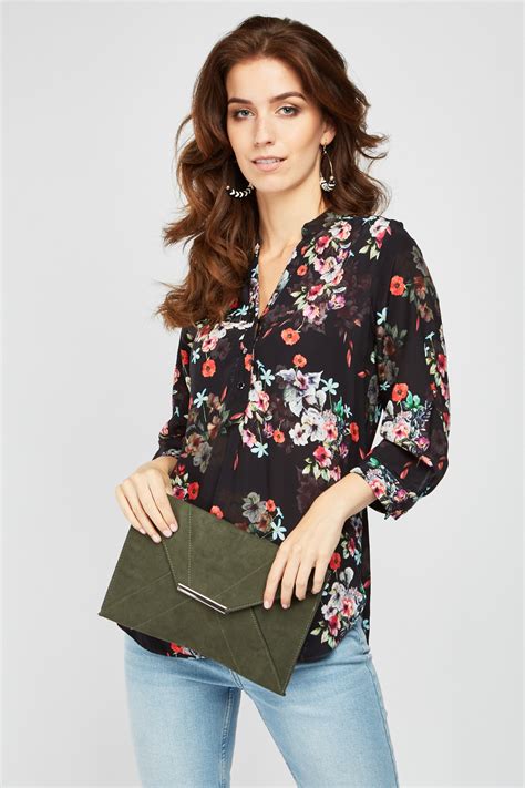 Floral Printed Chiffon Blouse - Just $7