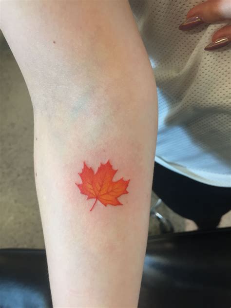 Watercolour Maple Leaf Tattoo Done At Chronic Ink Markham ️ Maple