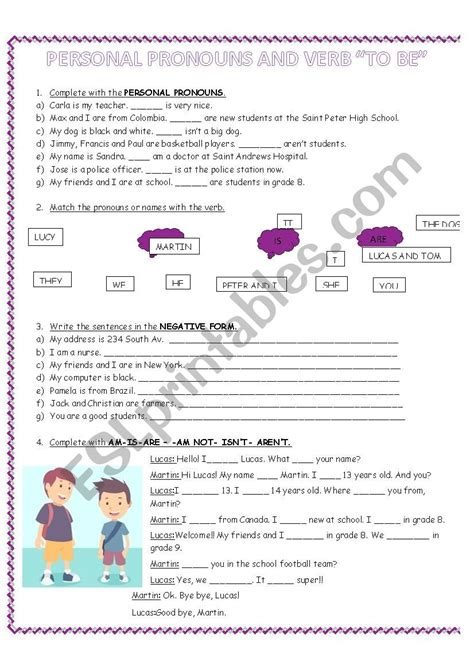 Personal Pronouns And Verb To Be Esl Worksheet By Iammissb Sexiz Pix