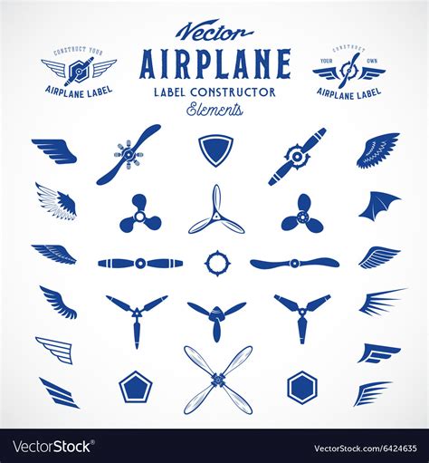 Abstract Airplane Labels Or Logos Royalty Free Vector Image