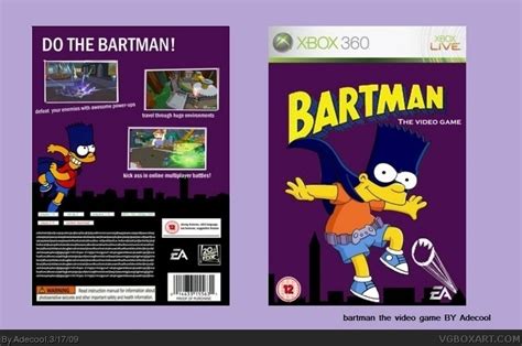 Bartman The Video Game Xbox 360 Box Art Cover By Adecool
