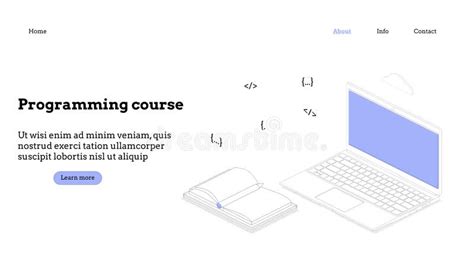 Landing Page Template Programming Course Modern Flat Design Isometric