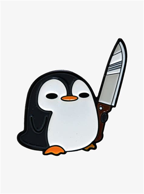 Penguin With Knife Enamel Pin Cute Doodle Art Cute Doodles Penguin