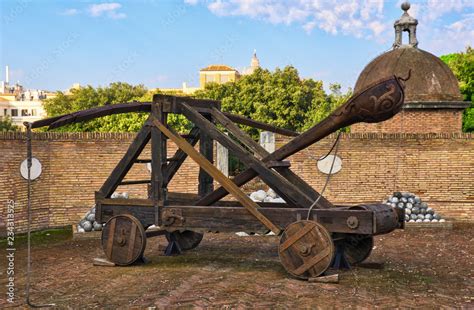 Medieval Catapult In Rome Stock Photo Adobe Stock