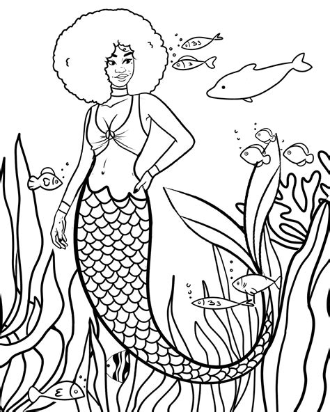 Printable Mermaid Coloring Page Digital Download Etsy