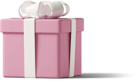 D Pink Gift Box Png Svg