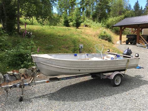14 Ft Aluminum Boat Trailer And Motor Shawnigan Lake Cowichan