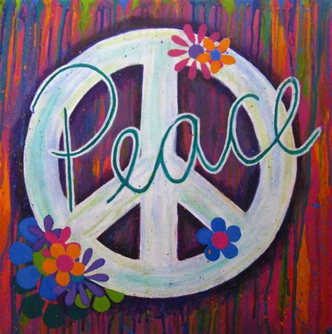 Groovy Peace Sign Painting By Jessmarie5 On Etsy 20000 Peace