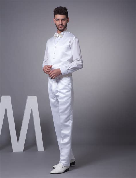 White Classic Satin Groom Wedding Suit