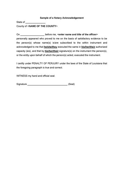 Acknowledgement Note Template