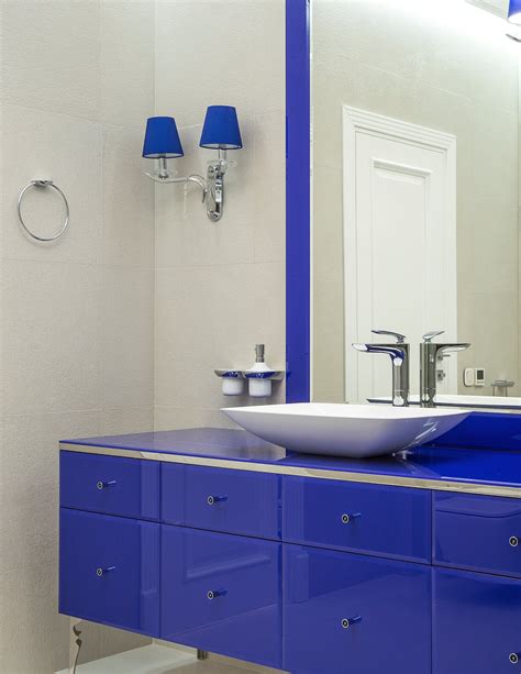 Blue Furniture In Modern Bathroom · Free Stock Photo