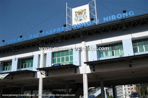 The main bus station on penang island is called sungai nibong bus terminal penang or terminal bas exspres sungai nibong. Arriving by bus in Penang