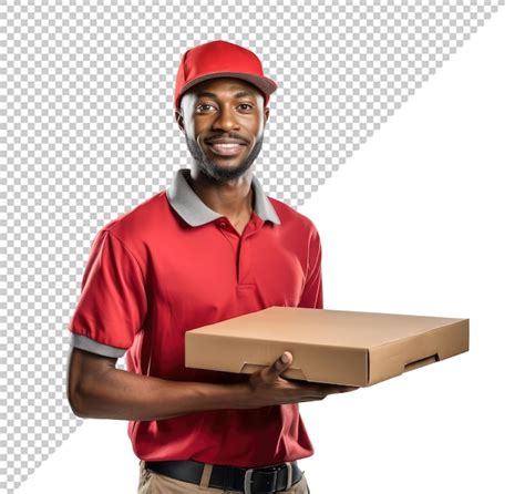 Premium Psd Delivery Man Delivering A Pizza