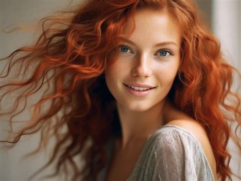 Premium Photo Redhead Woman Smile Beauty