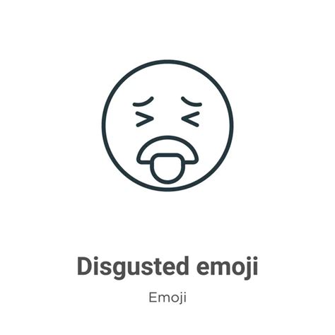Emoji Agotado Contorno Icono Vector Línea Delgada Negro Agotado Icono