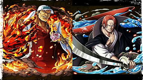 Akainu wasn't scared to fight shanks because he thought he was more powerful, the man was half dead and bleeding as for shanks vs akainu. OPTC LEGEND AKAINU VS INVASION SHANKS - YouTube