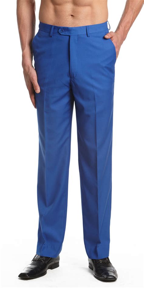 Royal Blue Dress Pants For Men Solid Color Pants