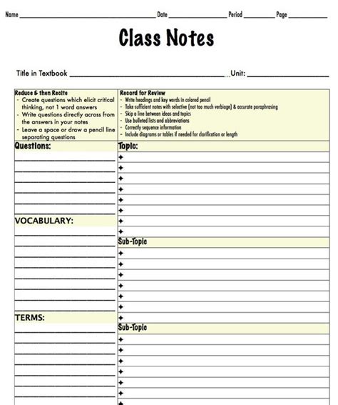 Free Printable Note Taking Templates Stay Fabulous Lilly Note Taking