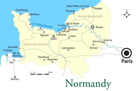 The Top Cities And Beaches In Normandy Normandy Map World Map Europe