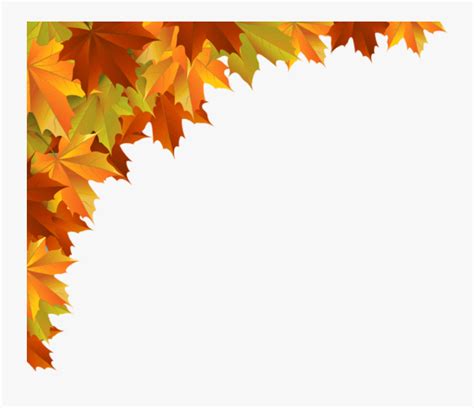 Transparent Fall Backgrounds Clipart Autumn Leaves Corner Border Free