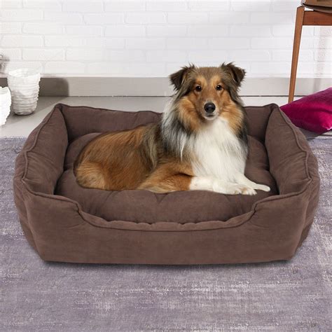 Extra Large Faux Suede Washable Pet Bed Brown Washable Dog Bed