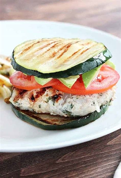Herbed Turkey Burgers With Grilled Zucchini Buns