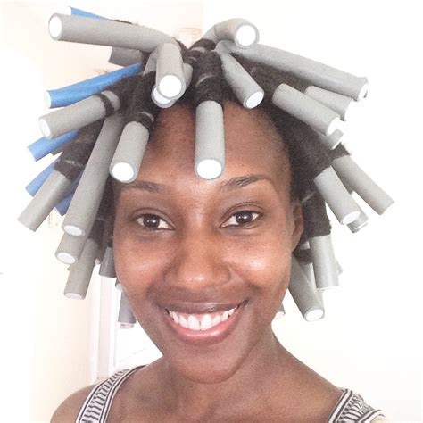 Flexi Rod Set On Natural Hair Weather Anchor Mama