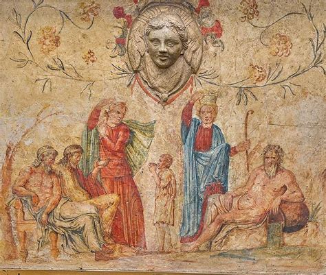 A Roman Wall Painting Fragment On Stucco Circa 2nd Century Ad With