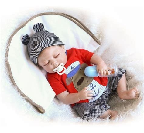 bebe reborn menino dormindo olhos fechados silicone 12x m22 r 455 00 em mercado livre