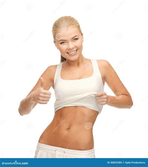 Sporty Woman Showing Thumbs Up Stock Image Image Of Sport Beautiful