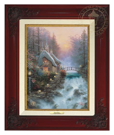 Thomas Kinkade Sweetheart Cottage Ii Canvas Classic Brandy Frame