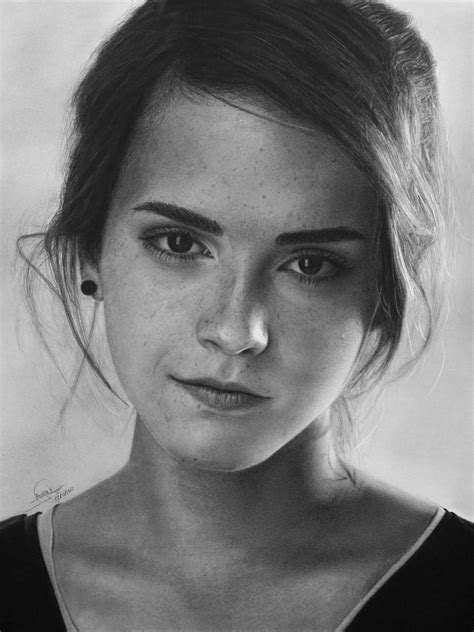 Charcoal And Graphite Drawing Of Emma Watson In 2020