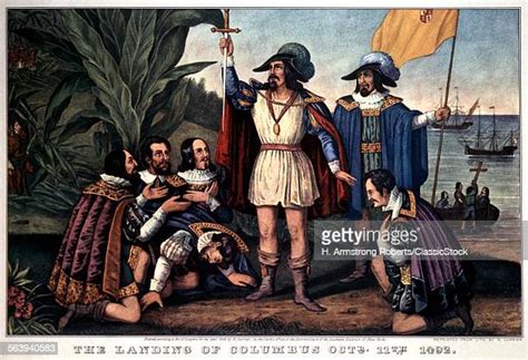 Landing Of Christopher Columbus At San Salvador Photos And Premium High