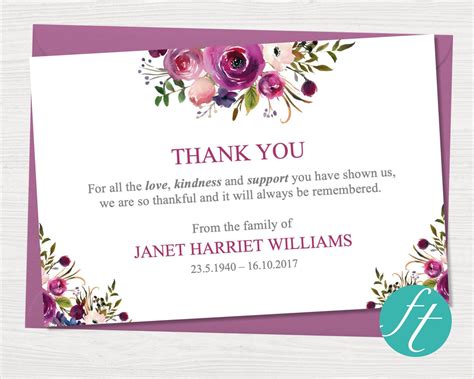 Free Funeral Thank You Cards Templates