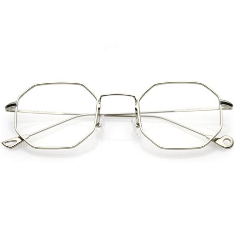 Premium Retro Geometric Octagon Clear Lens Glasses Zerouv