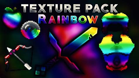 Minecraft Texture Pack Pvp Rainbow 512x 18 19 110 Youtube