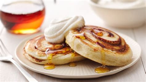 Cinnamon Roll Pancakes With Pumpkin Spice Whipped Cream Recipe