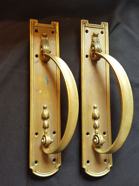 Pair Of Brass Victorian Door Pull Handles 641043 Uk