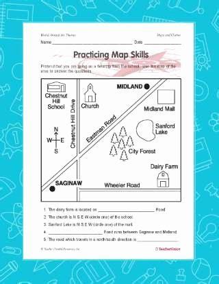 Basic map skills worksheets inspirational practicing map skills